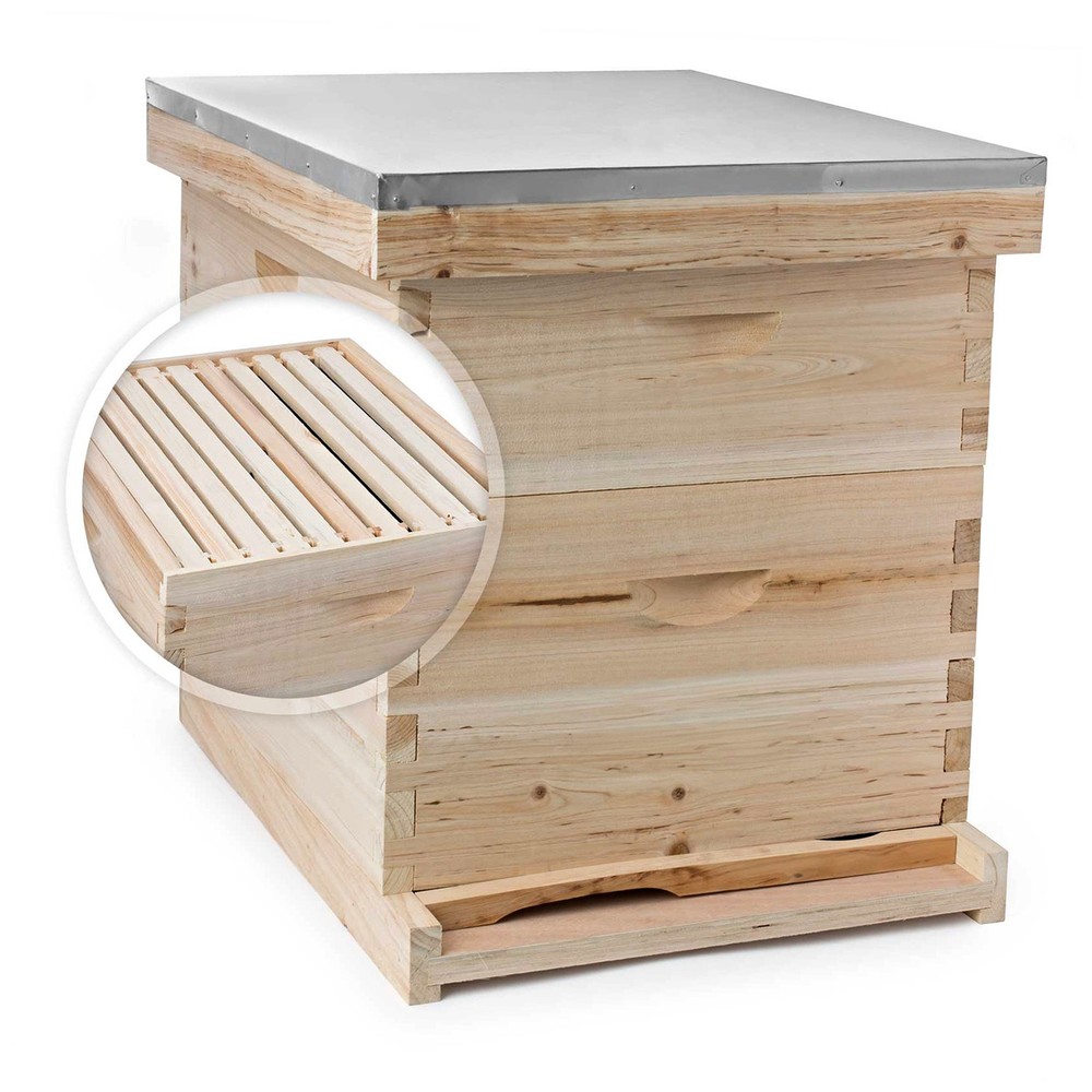 Beehive 20 Frame Complete Box Kit (10 Medium-10 Deep) Langstroth Beekeeping