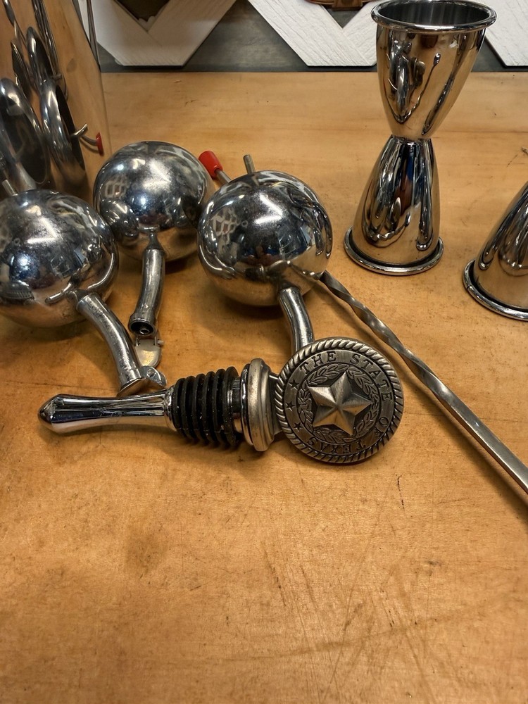 Lot Of 10 Stainless Bartender Tools
