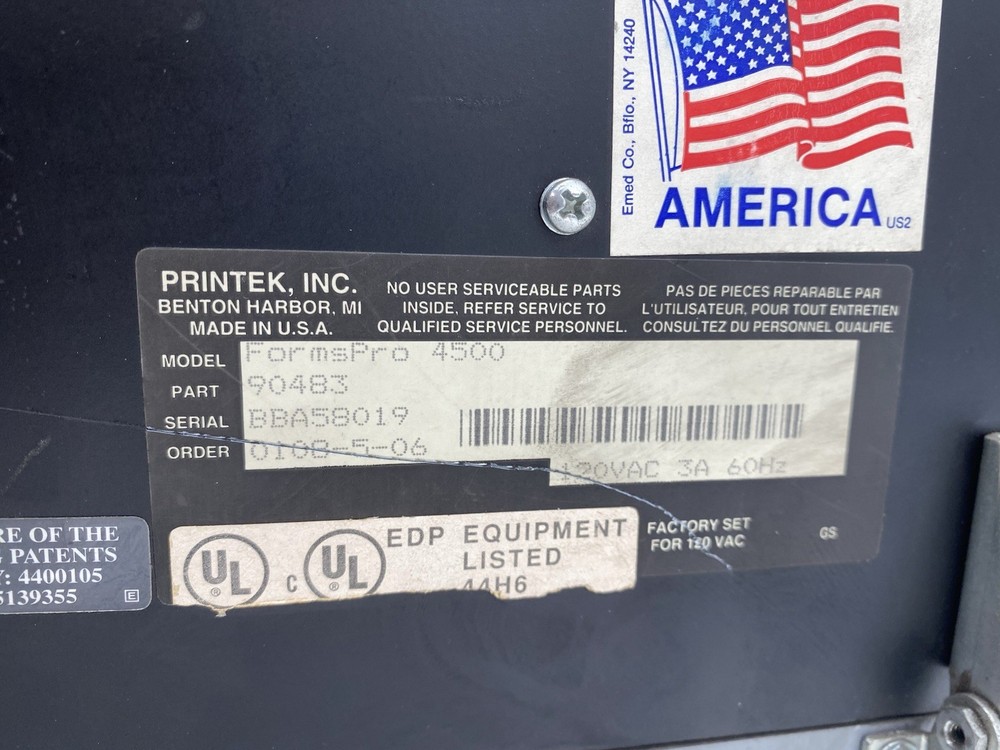 Printek Formspro 4500 #90483 Dot Matrix Printer