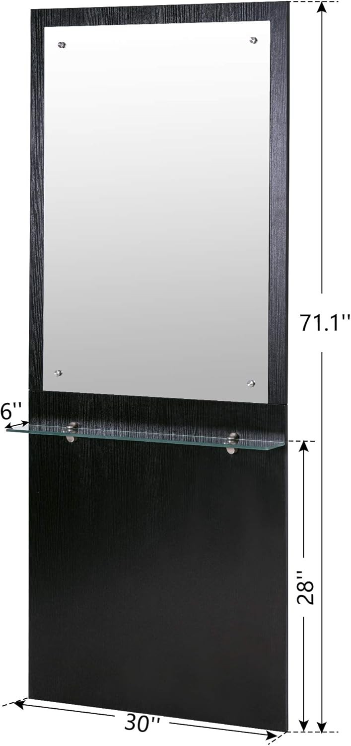 Modern Wall Mount Styling Station with Mirror, Simple Makeup Barber Station 3016