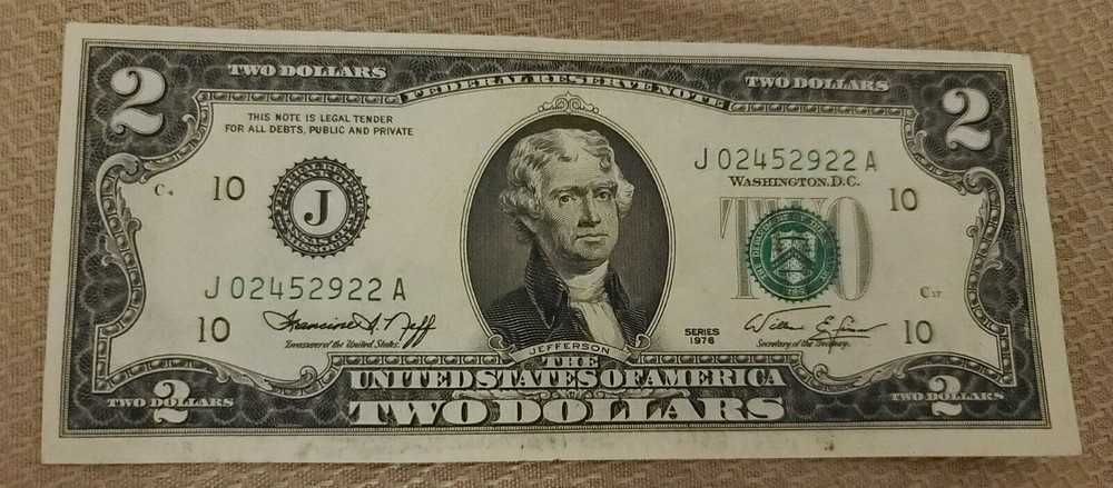 Misaligned 1976 $2 Bill