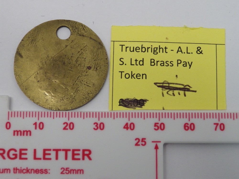 A L & S LTD TRUBRITE Pit Check Tally Mining Pit Colliery Mine Memorabilia