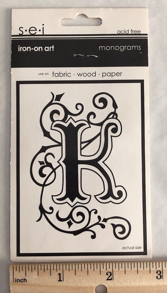 Sei Iron-on-art Monograms Patch Letter K