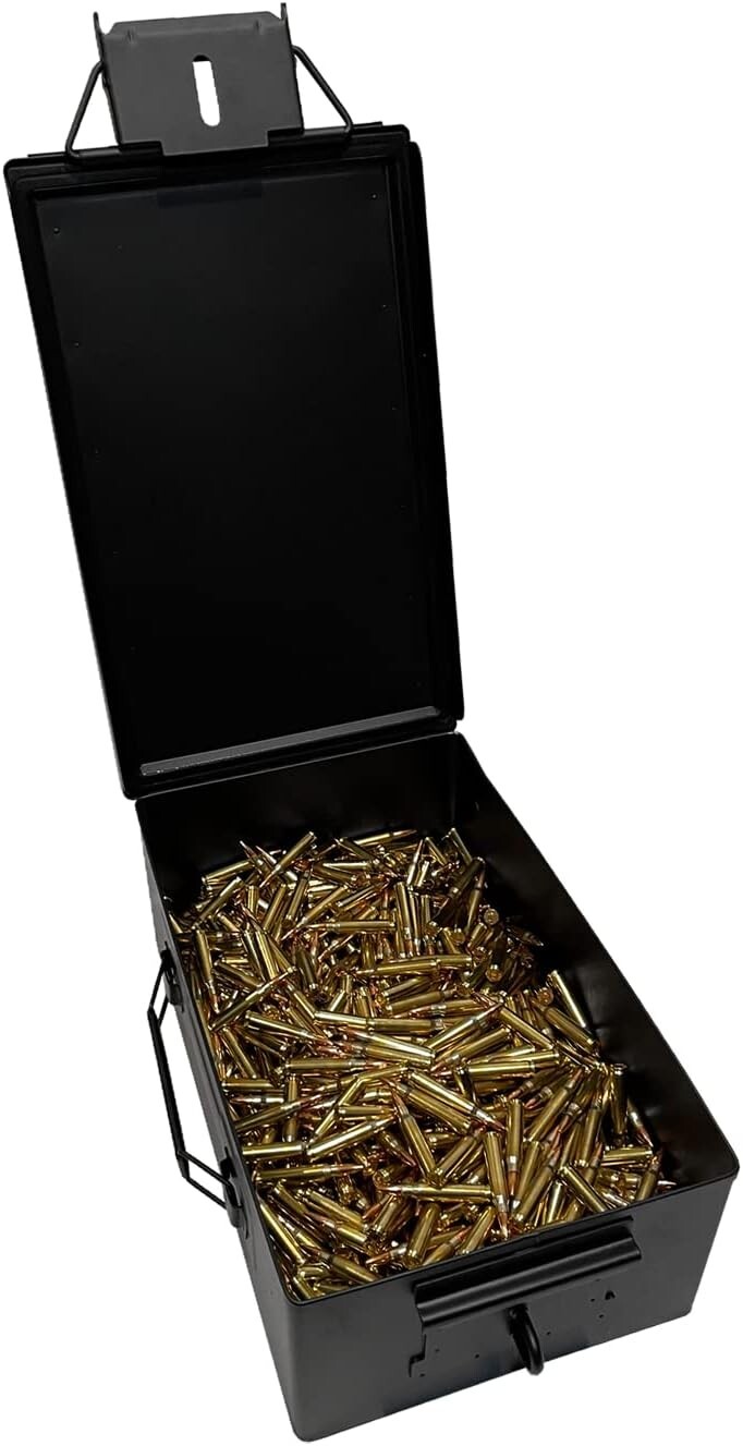 Heavy Duty Metal Ammo Can, Tactical Waterproof Lockable Ammo Crate, ( Black )