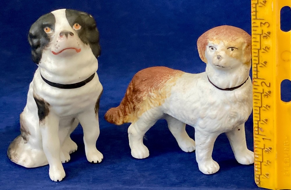 Antique Miniature Bisque Dog Figures