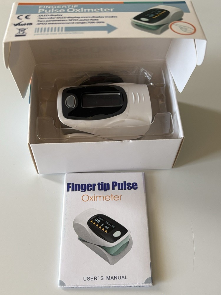 Fingertip Oximeter. Display Model C101A3. Multi-Feature White Black