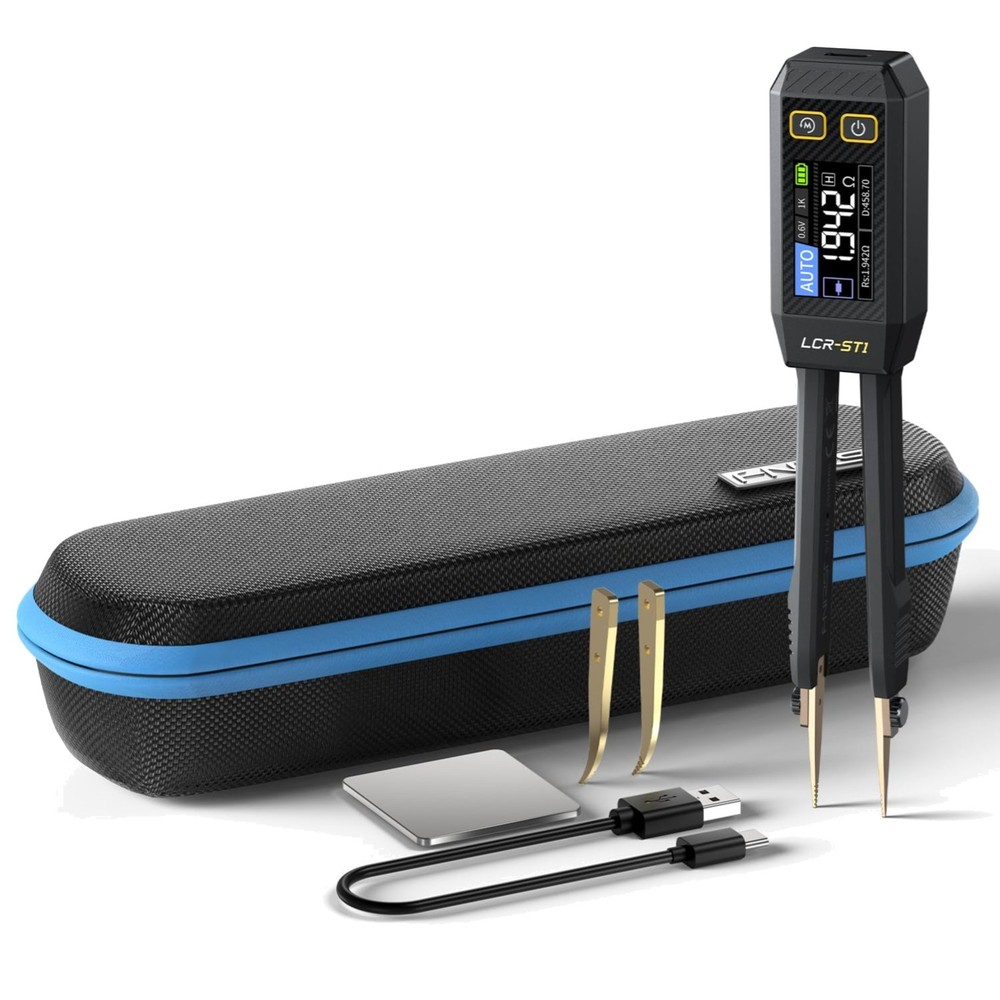 Battery Powered 10KHz LCR Meter - Smart Multi-Function Tweezer Tester Set