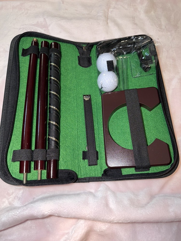 Executive Golf Putting Practice Kit Portable Indoor Putter Training Tool Office