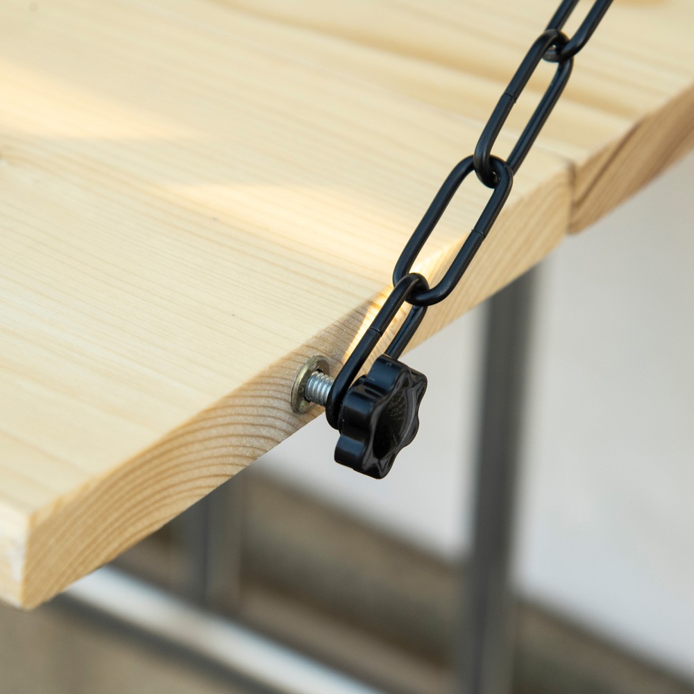 Outsunny Hanging Deck Table, Foldable Balcony Desk, Natural