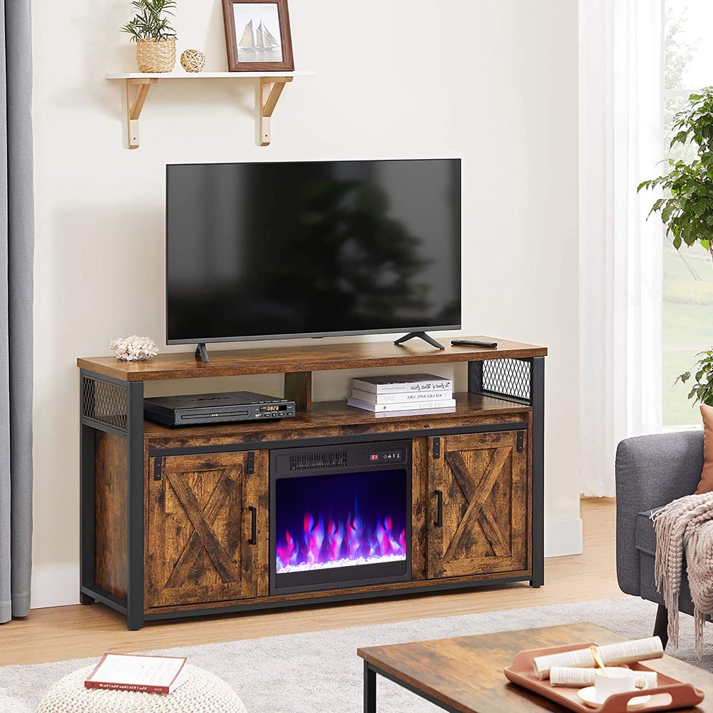 18" Electric Fireplace Insert w/Remote Control Adjustable Flame Color Brightness
