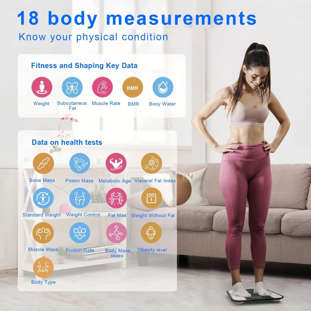 Scale for Body Weight Digital Smart Scale - Large Display Bathroom Scale with...