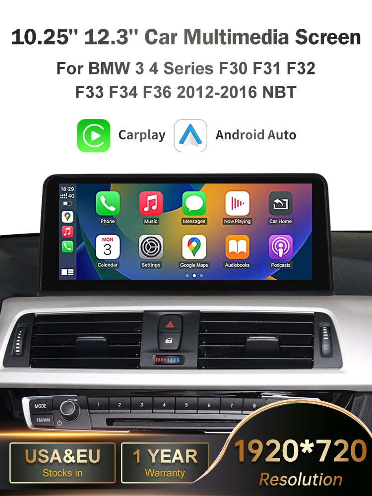 10.25"CarPlay Linux Touch Screen For BMW 3 4 serie F30 F31 F32 F33 F34 F36 NBT