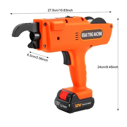 Orange Automatic Rebar Tying Machine Rebar Tier Tool single Battery 8-34mm