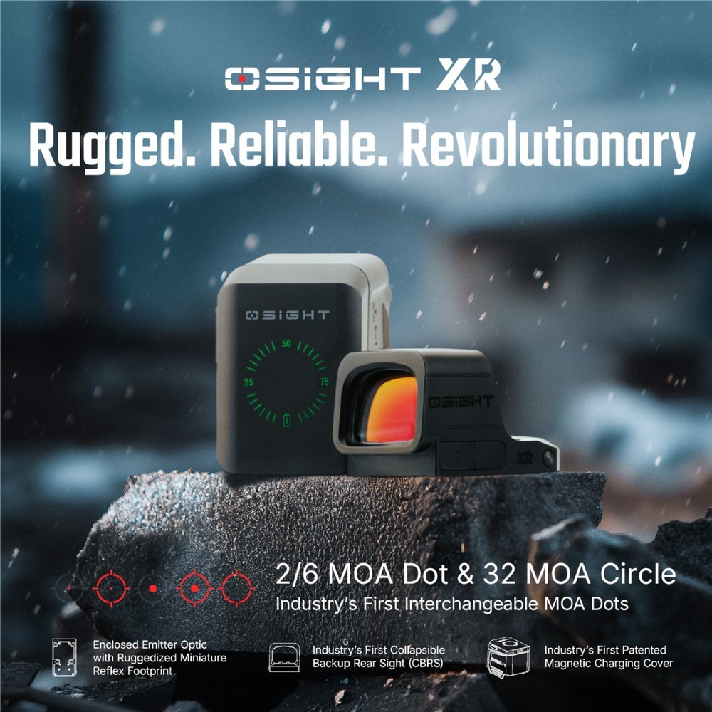 OSIGHT XR Enclosed Red Dot Sight with 2/6 + 32 MOA Multi-Reticle System.