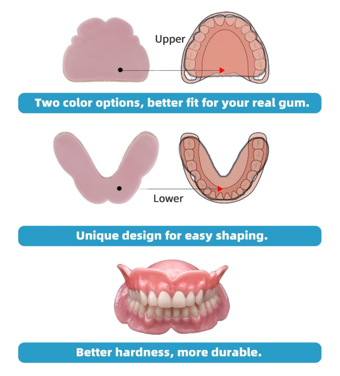 DIY Denture Kit with Impression(2 Sets of False Teeth)Do-It-Yourself Denture...
