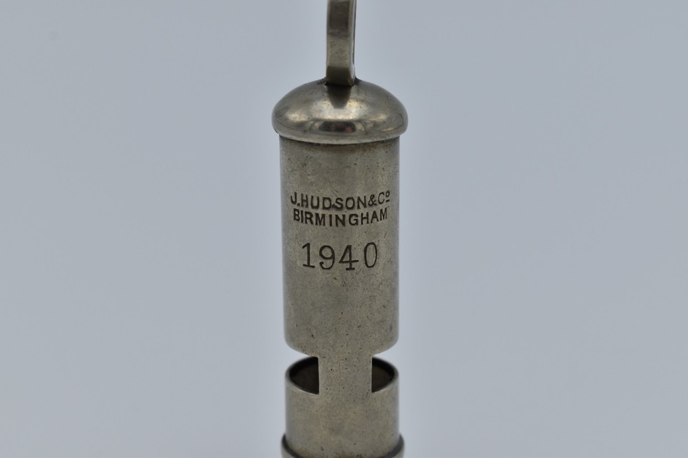 WW2 Military Issue 1940 J.Hudson Whistle Broad Arrow Marked