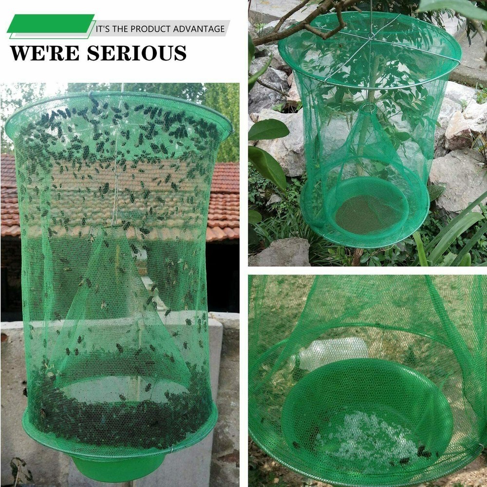 4 Pack The Ranch Fly Trapper Reusable Pest Bug Fly Catcher Killer Cage Net Trap