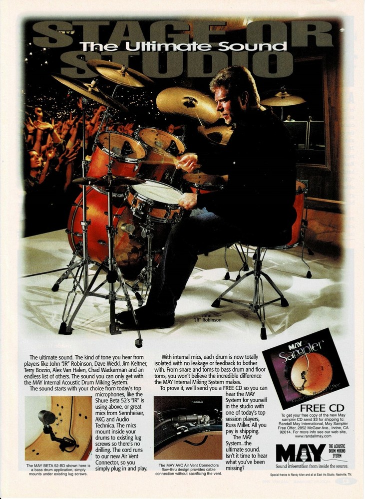 MAY MICS - JOHN JR ROBINSON - 1999 Print Advertisement
