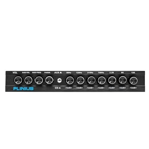 7-Band Car Audio Equalizer 1/2 DIN Pre-Amp, CD/AUX Input, Subwoofer Outputs