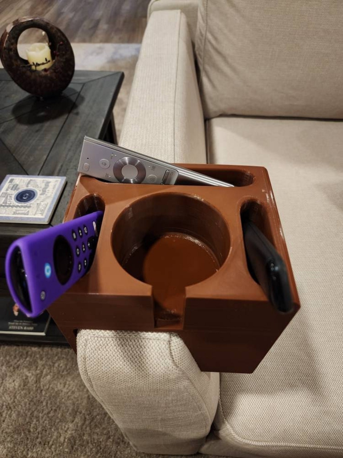 Cupholder for Lovesac Sactionals with Angled Sides | Cup Phone Remote Holder