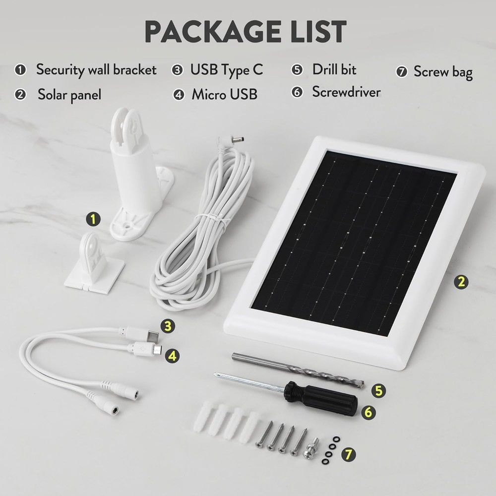 Ring Solar Panel(2nd Generation), 5W Panel Charger 2Pack White