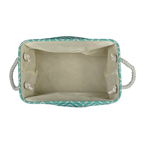 Collapsible Polyester Storage Bin, Stained Glass Large Rectangle Aqua
