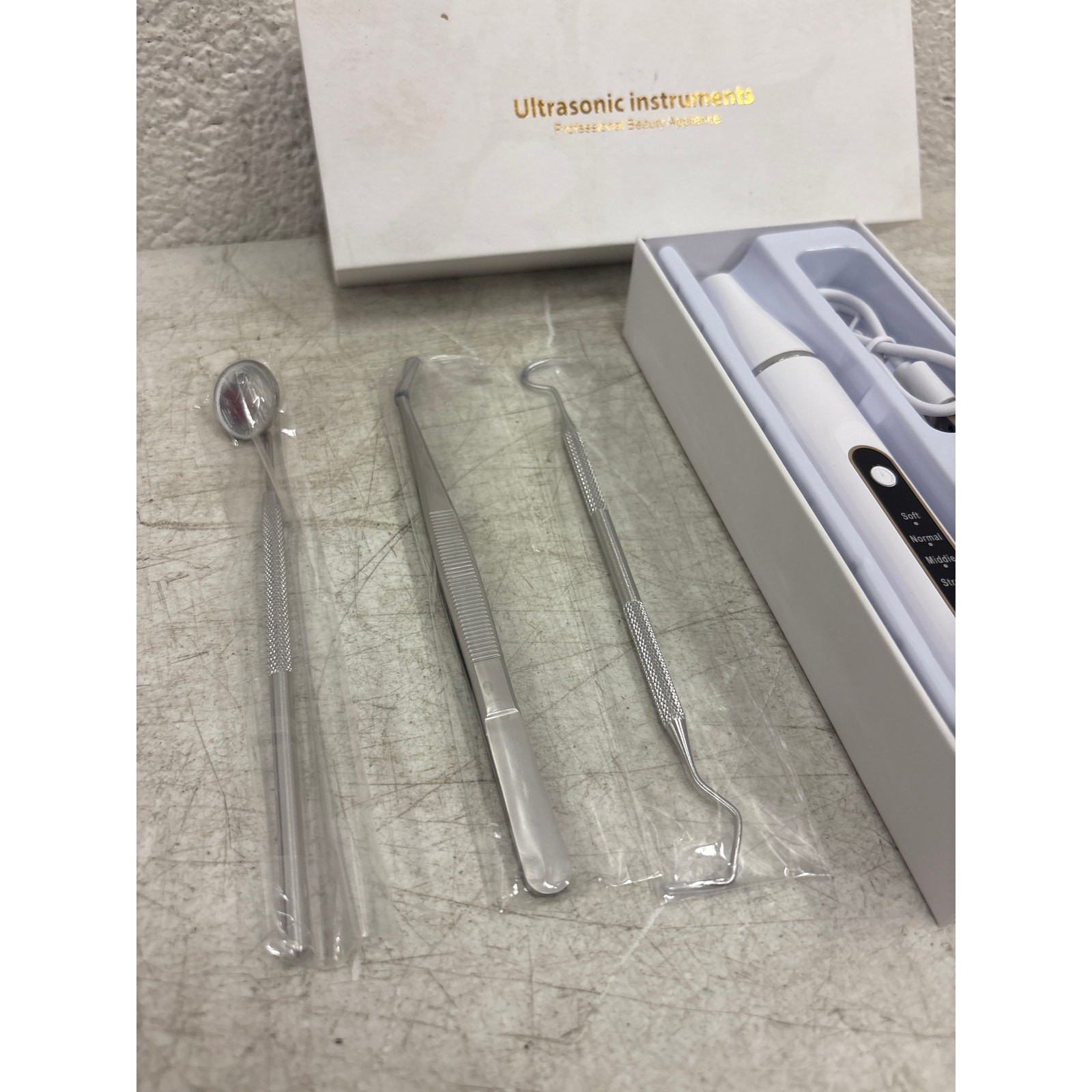 Ultrasonic Tooth Cleaner Tartar Plaque Remover Electric Dental Whiten Kit WHITE