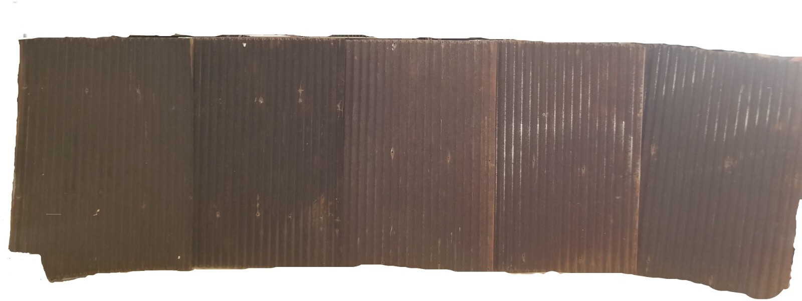 (30 sq.ft.) 5 pcs 3' x 2' RUSTY RECLAIMED CORRUGATED METAL BARN ROOFING TIN