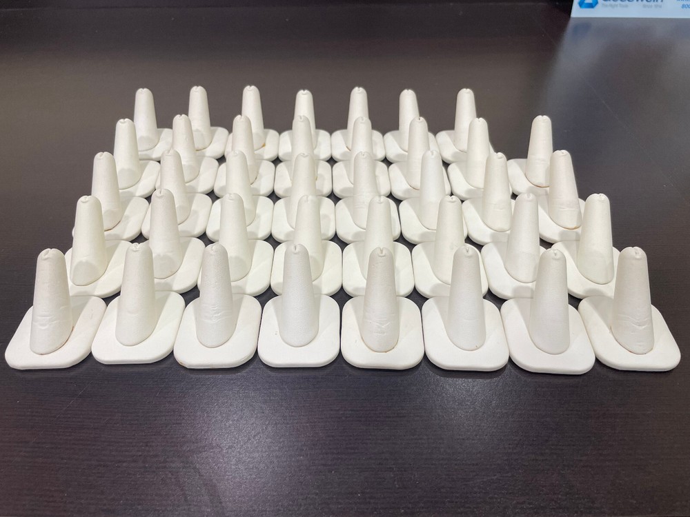 White Leatherette Small Ring Display