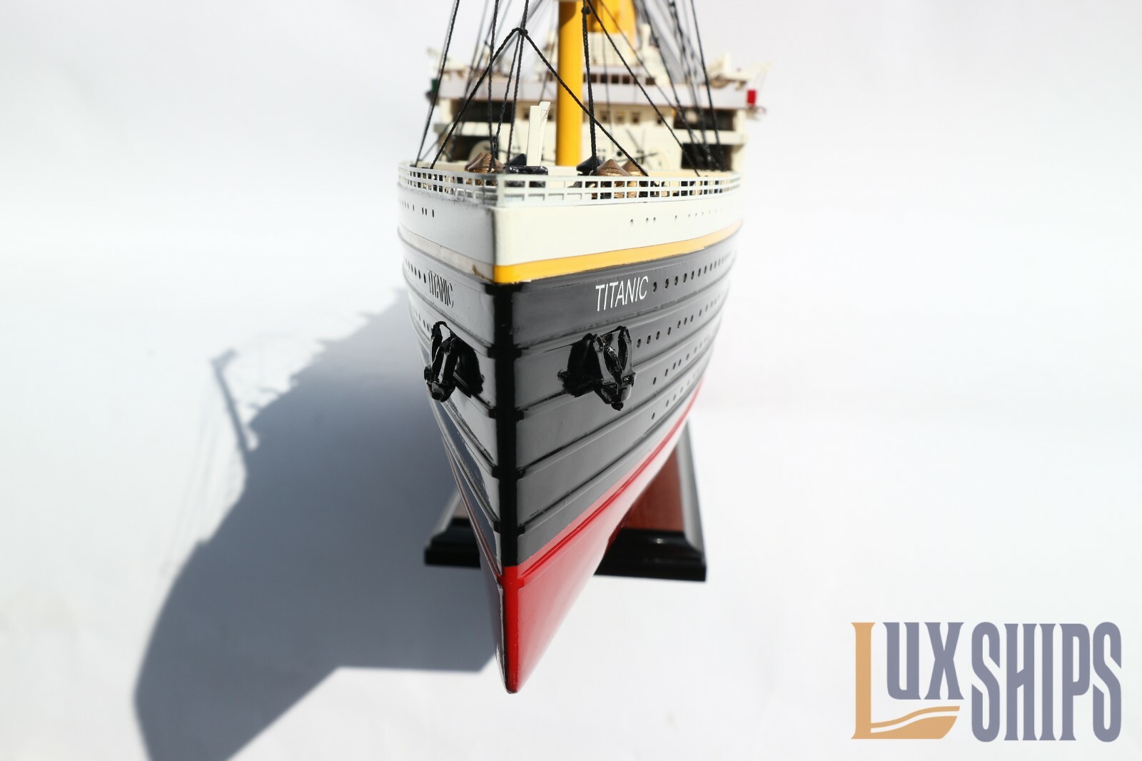 RMS Titanic Wooden Ship Model With Lights - RMS Titanic Model Ship