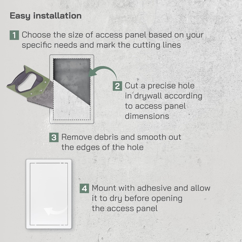 10x16 Access Panel - Easy Access Doors - ABS Plastic - Access Panel for Drywa...