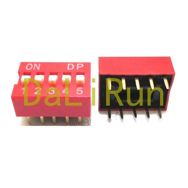 5PCS Slide Type Switch Module 2.54mm 5-Bit 5 Position Way DIP Red Pitch