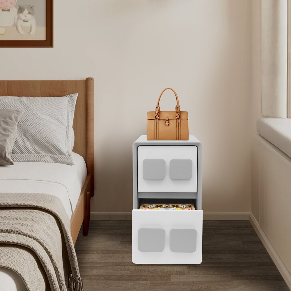 Bedside Table, Minimalist End Table With 2 Drawers, Bedside Table for Bedrooms