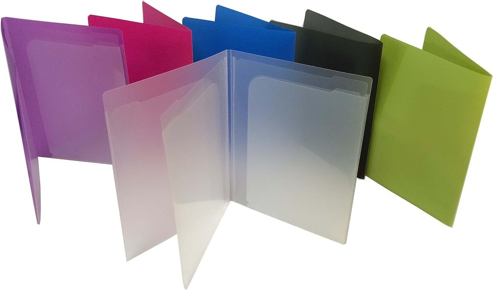 Filexec Products 4 Pocket Port/Folder, Assorted, Pack of 6 Assorted