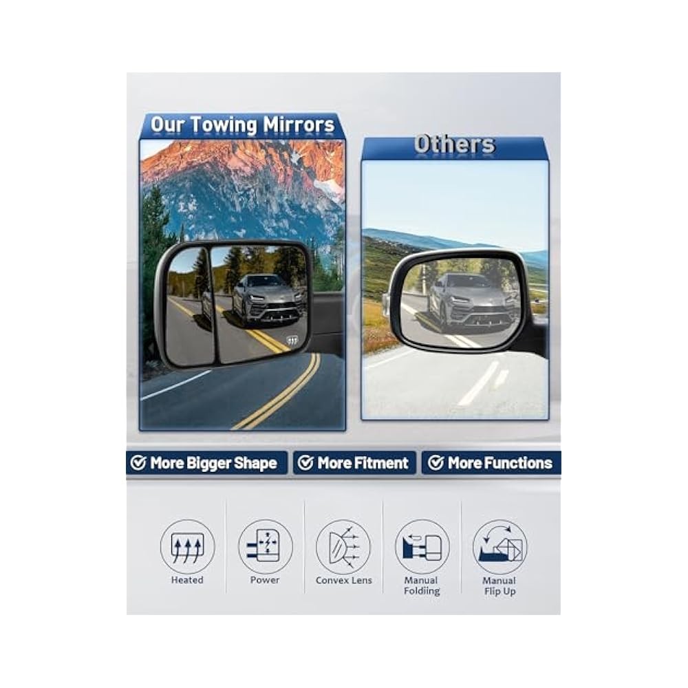 Enhanced Towing Mirrors, Heated, Power Adjust, Improve Driving Confidence