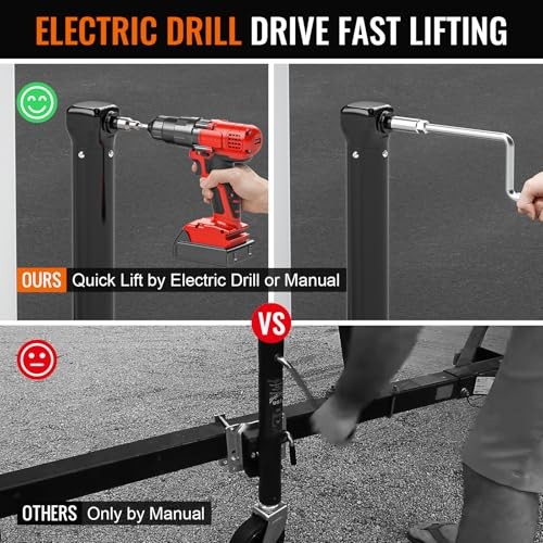 Upgraded A-Frame Trailer Jack Heavy-Duty (Electric Drill Adjust), Silver