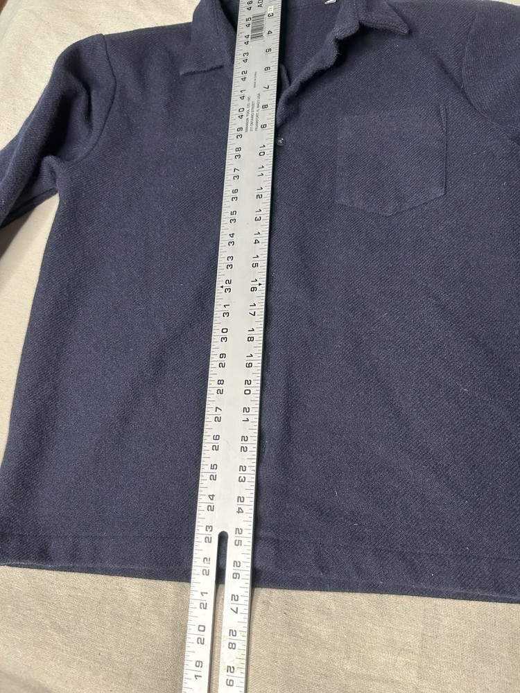 Later… Wool Blend Navy Blue Collared Sweater Button Down Men’s Small Heavy B19
