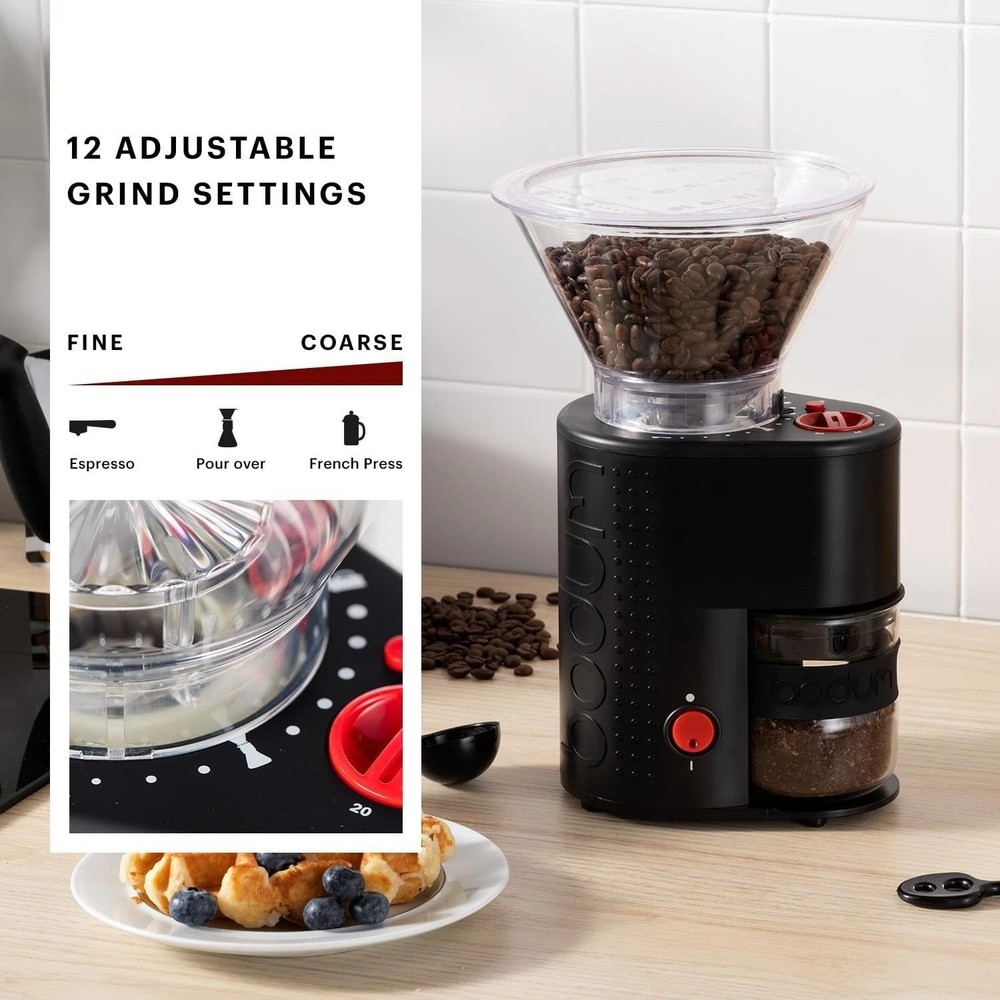 Electric Conical Burr Coffee Grinder with 12 Adjustable Grind Settings