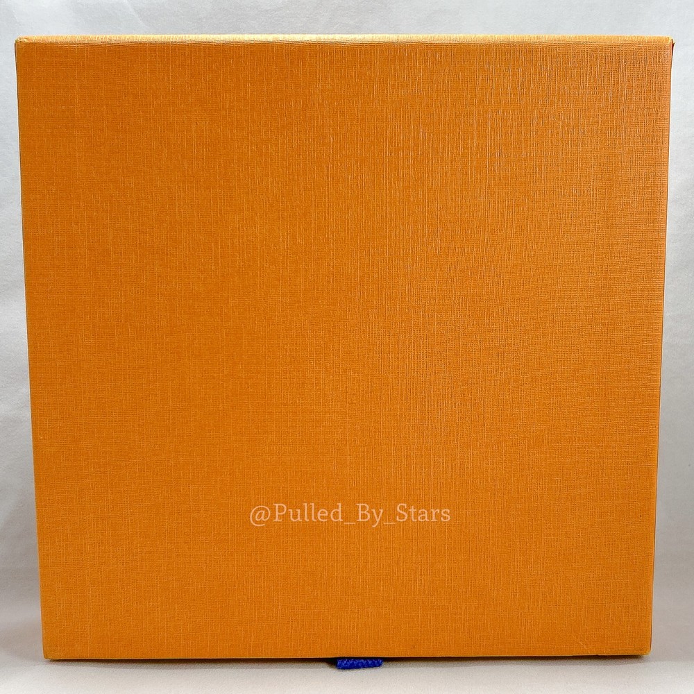 LOUIS VUITTON Medium Orange Pullout Drawer Box (7" x 7" x 2") + Ribbon & Misc.