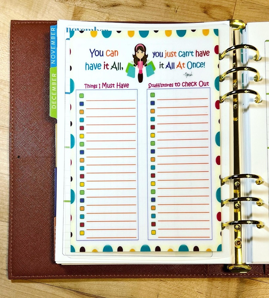 Order Tracker Dashboard 4 use with ErinCondren A5 Ring Agenda-