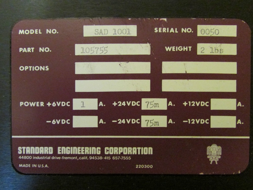 Standard Engineering 1001 High Speed Digitizer CAMAC NIM Plugin