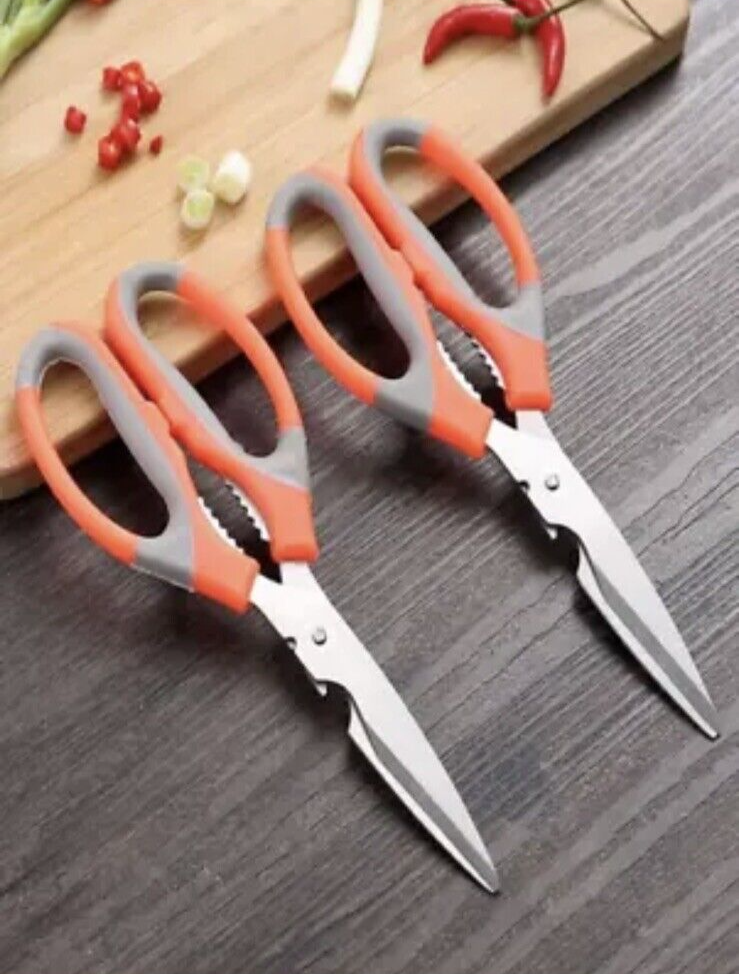 NEW Kitchen Scissors (2 Count) - Stainless Steel Shears - Multi-Purpose
