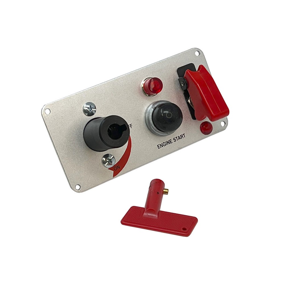 Ignition Switch Panel with Light Battery Disconnect Push Button Start Toggle - 2