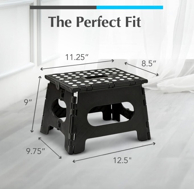 Folding Step Stool, the Lightweight Step Stool, Sturdy Enough to Support Adults
