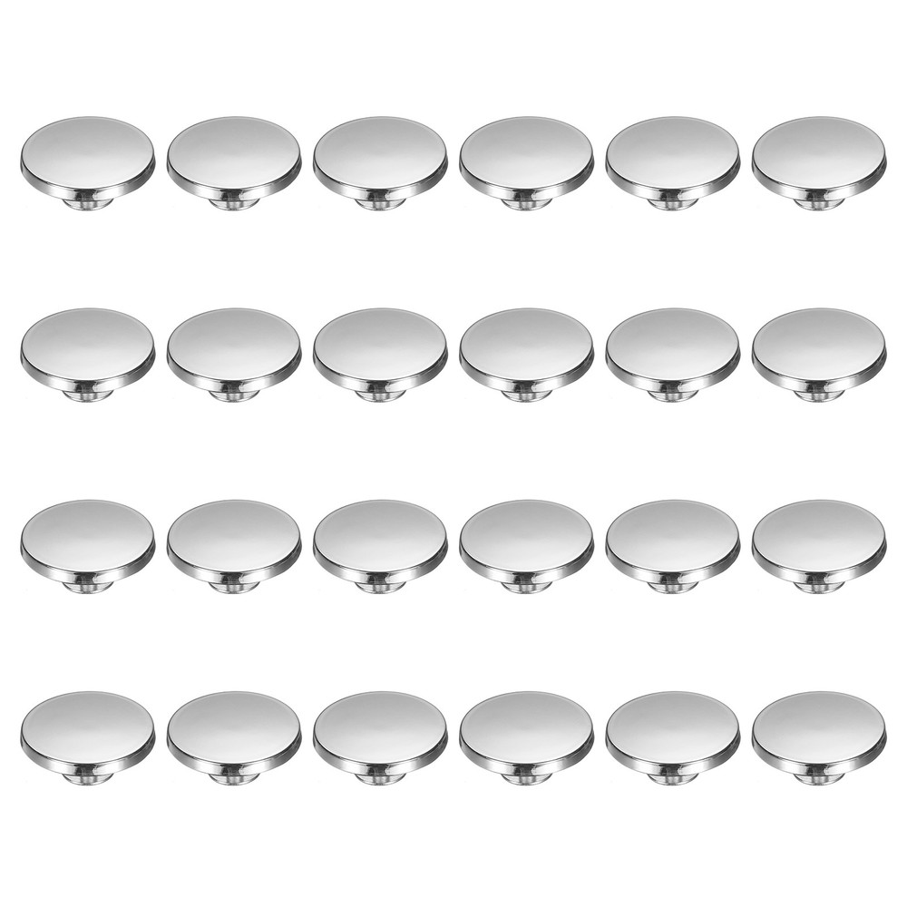 24 Pcs Flat Head Button Stud 20mm Screw Back Rivets Stud Set, Silver