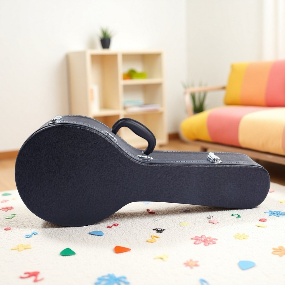 A-Style Mandolin Hardshell Case - Contoured Padded Lockable Black Finish