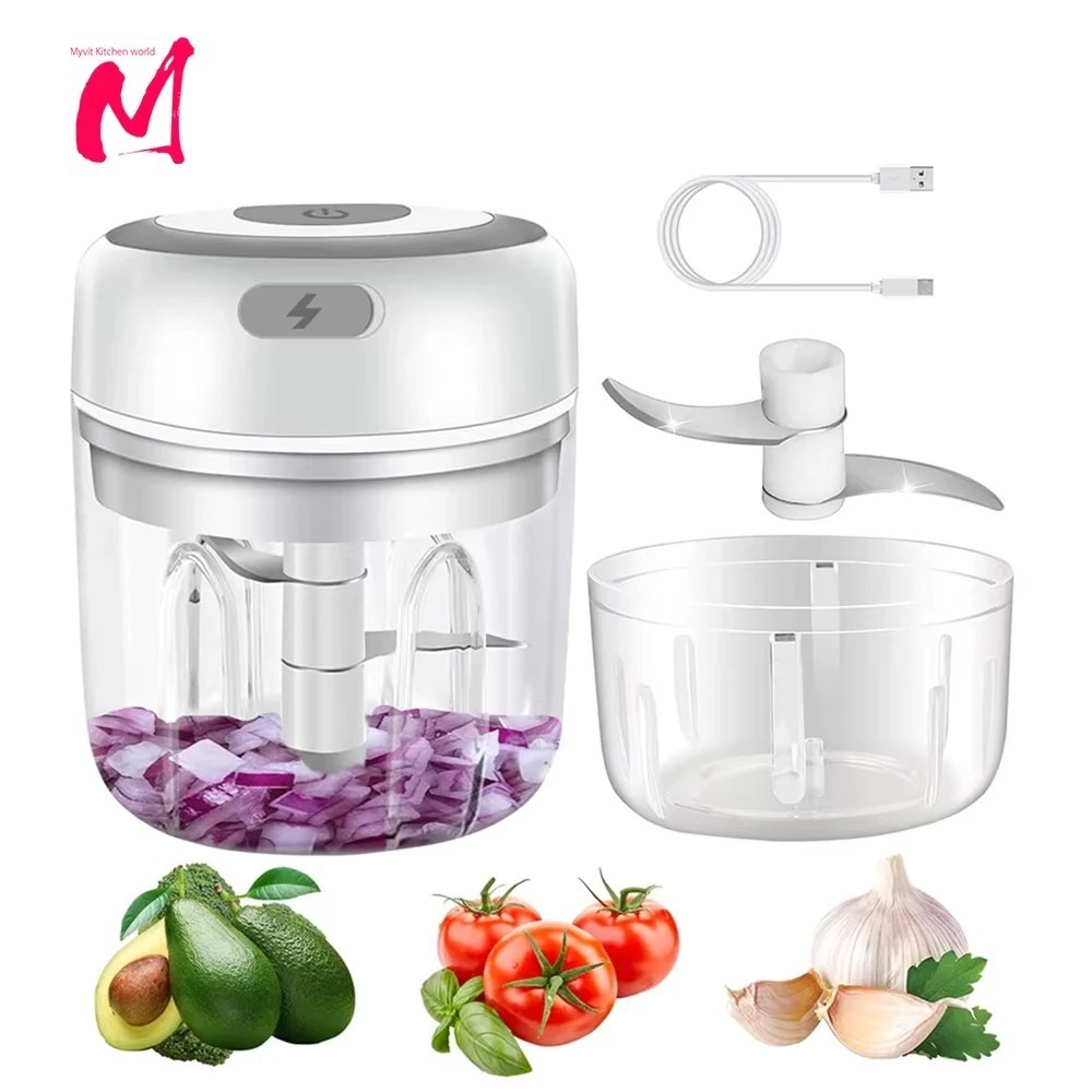 Mini Food Processor, Vegetable Garlic Chopper, USB Meat Grinder, Rechargeable