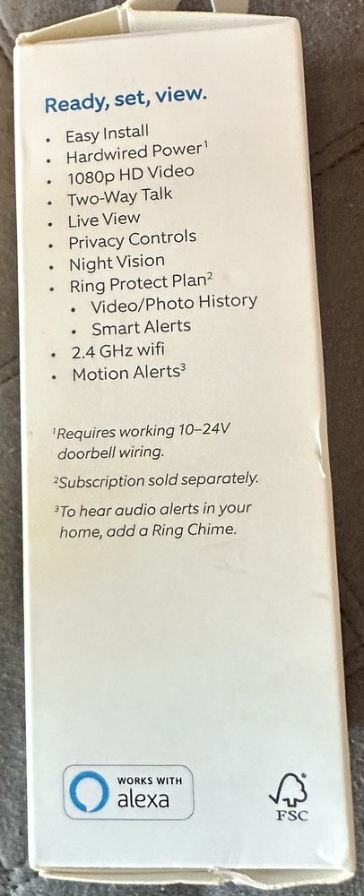 Ring Video Doorbell Wired - Black