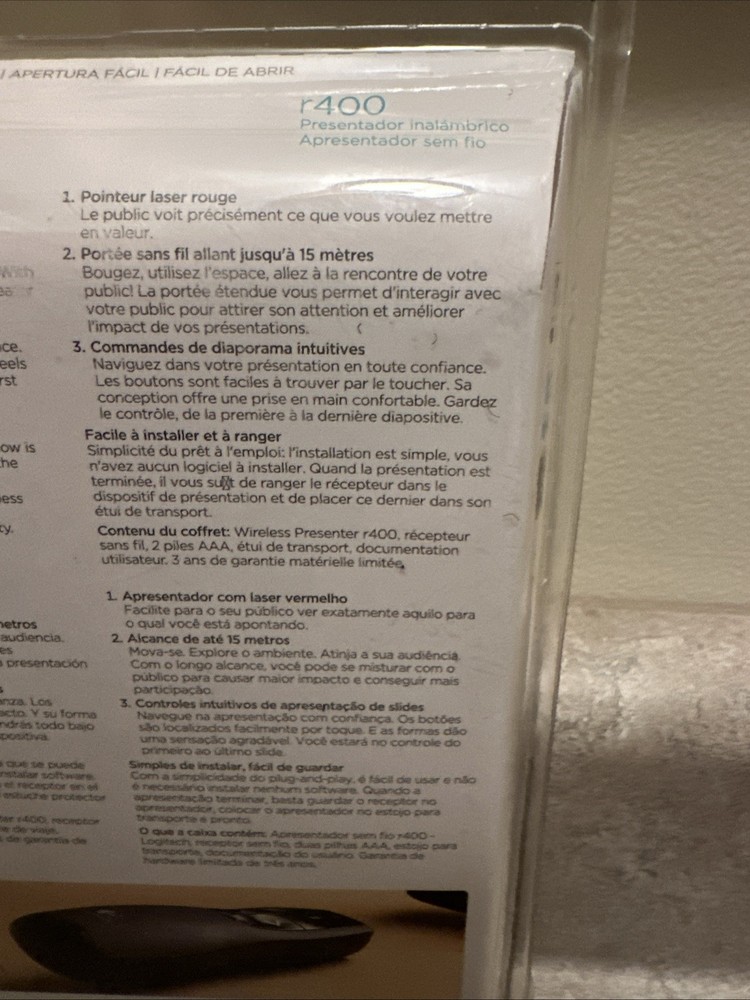 Logitech r400 Wireless Presenter Remote Control, Black "C7E"