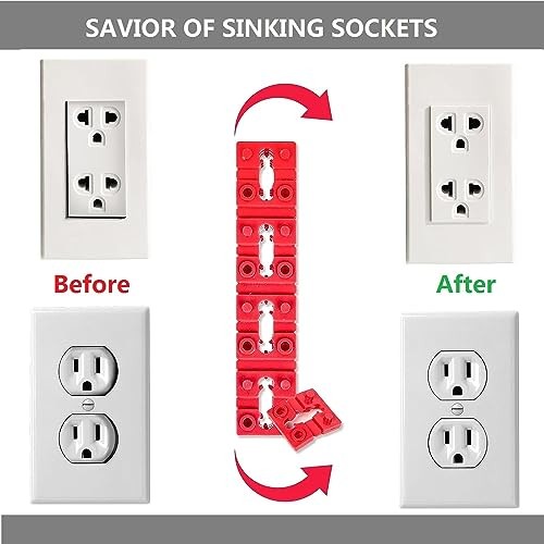 100pcs Outlet Spacers for Electrical Box, Electrical Outlet Spacers Shims Red